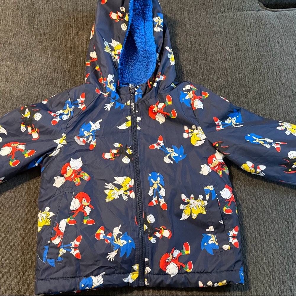 Kids Cartoon Character Puffer Jacket - Navy